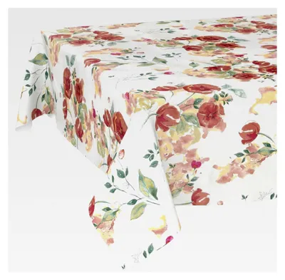 Produktbild von Wachstuchtischdecke mit Mohnblumen 100 x 140 cm abwaschbar und pflegeleicht