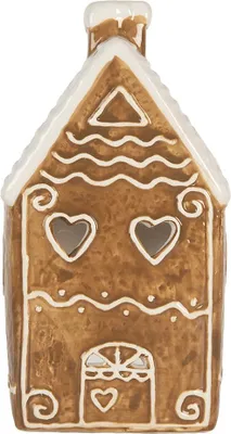 Zdjęcie produktu dla Clayre & Eef Pojemnik na podgrzewacze Dom 11x9x21 cm Brązowy Ceramiczny