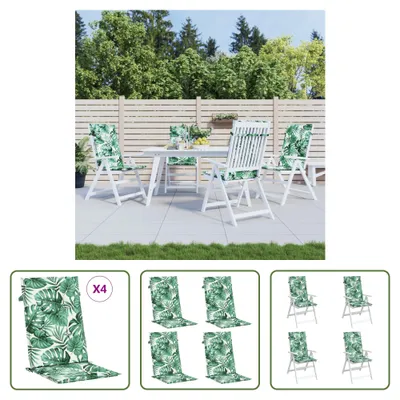 Produktbild von The Living Store Hochlehner-Auflagen 4 Stk. Blattmuster Stoff