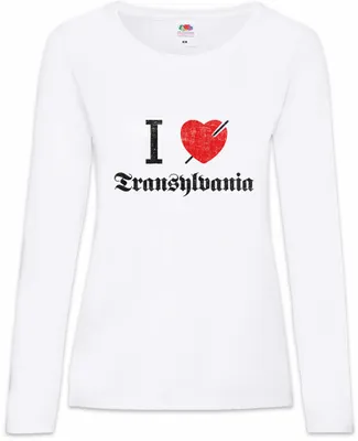 Produktbild von Urban Backwoods I Love Transylvania, Damen Langarmshirt, Farbe: Weiß, Größe: L