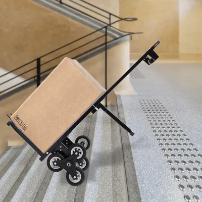 Zdjęcie produktu dla Wózek transportowy, składany wózek na schody, stalowy wózek na schody z 6 kołami, regulowana wysokość podłokietnika