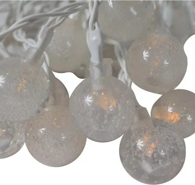Zdjęcie produktu dla Lampki LED w kształcie kul białe, bateryjne, 20 sztuk, do użytku wewnętrznego