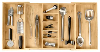 Image de Organisateur de tiroir de cuisine réglable pour couverts, 9 compartiments