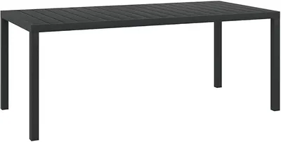 Produktbild von Gartentisch Schwarz 185x90x74 cm aus Aluminium und WPC, terrassentisch, balkontisch, esstisch, Outdoor für terrasse, Balkon, Garten und Hof