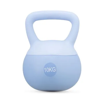 Produktbild von Kugelhantel 10 kg Kettlebell Rundgewicht Blau Schwunghantel Softboden Gewicht R3