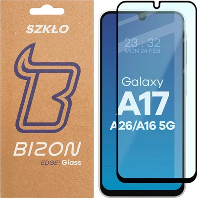 Produktbild von Gehärtetes Glas für Galaxy A16 / A17 5G / A26 5G, Bizon Glass Edge 2, Schwarzer Rahmen