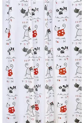Imagen del producto de Cortina de ducha Aqualine, 180x180 cm, diseño de gatos