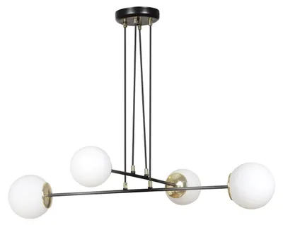 Produktbild von Pendelleuchte OGNIS aus schwarzem Stahl mit goldenen Details