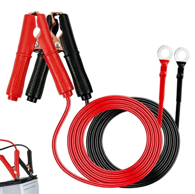 Krokodilklemmen 30 A, 2 Stk., 1 m Kabel, 12/24 V, Kupfer, Sicherung