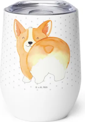 Produktbild von Mr. & Mrs. Panda Thermobecher Corgi Po - Weiß - Geschenk, Edelstahlbecher, Sprüche, kaffee tasse, Corgie, glühweinbecher, Hund, Thermo Becher, Süß, thermosbecher