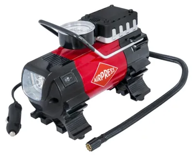 AIRPRESS Kompresser AIRPRESS Kompressor 12V mit integrierter Taschenlampe und Manometer