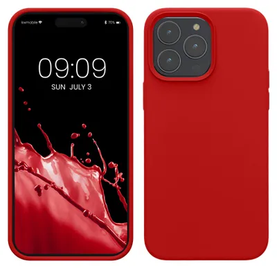 Produktbild von kwmobile Handyhülle für iPhone 14 Pro Max Hülle, für iPhone 14 Pro Max Case - Hülle Silikon - kabelloses Laden - Klassisch Rot