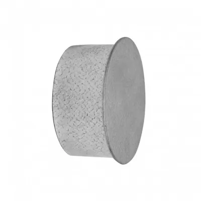 A single, metallic pipe cap is shown against a white background.