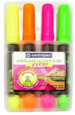 Obrázek produktu pro Centropen zvýrazňovač 8542 Flexi sada 4 kusů
