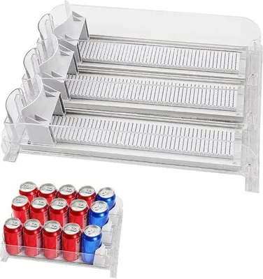 Produktbild von Unyqoos® verstellbares Kühlschrankunterstützungsset für Getränkedosen und freien Stauraum