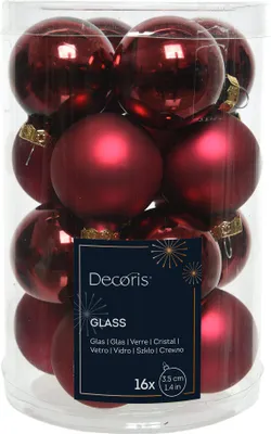 Produktbild von Burgunderrote Weihnachtskugeln, 16er-Set.