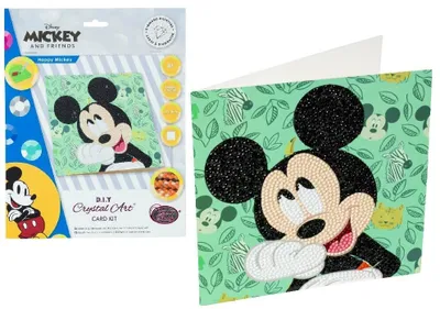 Immagine prodotto di Set di biglietti d'auguri Crystal Art Diamond - Topolino - 18 x 18 cm