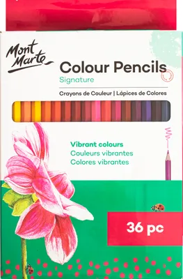 Produktbild von Mont Marte SIGNATURE Buntstifte Set, 36 x lebhaften Buntstiften, leuchtende Farben, Perfekte Wahl für Zeichnen, Ausmalen und lebendige Kunstwerke