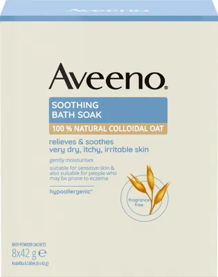 Produktbild von Aveeno - Soothing Bath Soak 8 x 42 g - Zklidňující ovesná koupel 42.0g