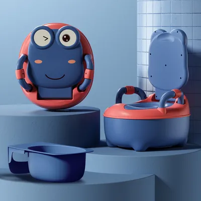 Produktbild von LARS360 Töpfchen, Blau, mit Griffen, rutschfest, für Kinder ab 1 Jahr, aus PP mit PU Kissen, ca. 48.5x31x36 cm, bis 40 kg