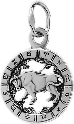 Zdjęcie produktu dla srebrny wisiorek z łańcuszkiem próby 925 horoskop znak zodiaku Byk 6318