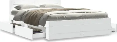 Productafbeelding van Maison Exclusive - Bedframe zonder matras, wit, 140x190 cm
