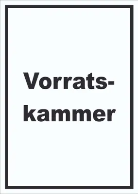 Produktbild von Vorratskammer Schild mit Text Pantry Reserve hochkant A0 Rückseite selbstklebend