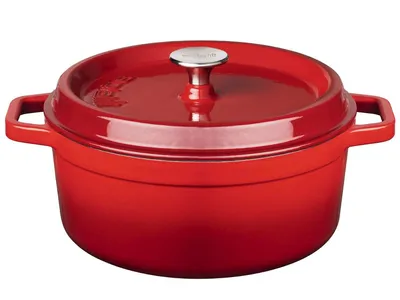 Produktbild von Sola Bräter mit Deckel Rot - ø 28 cm / 5 liter - Emaillierte Antihaftbeschichtung