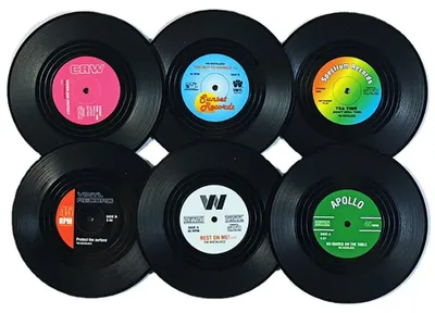 Produktbild von Schallplatten-Untersetzer für Getränke mit Geschenkbox, rutschfeste Vinyl-Untersetzer, Größe für Freunde und Eltern