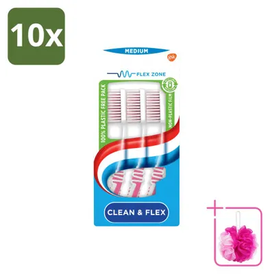 Produktbild von 10 x Aquafresh Clean & Flex Tandenborstel Medium - Sparpackung - 10 Stücke