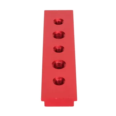 Image de Rail en aluminium à rainure en T de 100 mm – Rail coulissant pour travaux sur bois avec trous pour scie électrique, accessoire pour établi, rouge