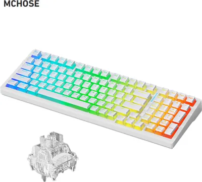 Produktbild von MCHOSE G98 Mechanische Tastatur Kabellose Tastatur mit Dichtungsmontage und Tri-Mode-Konnektivitaet 98-Tasten-Gaming-Tastatur mit geringer Verzoegerung und Hintergrundbeleuchtung