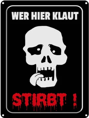 Produktbild von vianmo Blechschild 40x30 cm Wer hier klaut stirbt Spruch Zitat