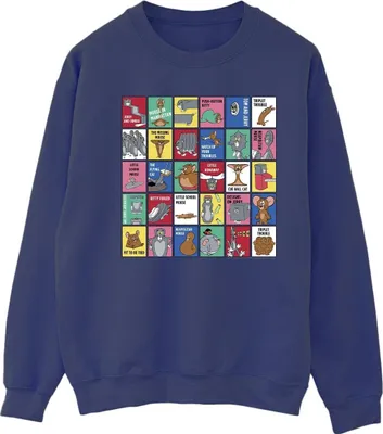 Produktbild von Tom And Jerry - "Grid Squares" Sweatshirt für Damen BI40702 (L) (Marineblau)