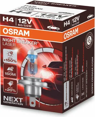 Image de OSRAM H4 Night Breaker Laserlichtlampe 12V 60/55W P43t-38 - paarweise
