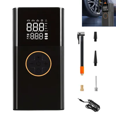 Produktbild von Elektrische Luftpumpe Kabellos, 150 PSI, LCD Display, Type-C, Powerbank Funktion, LED Notlicht, Auto Abschaltung, Tragbar