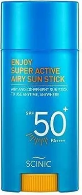 Produktbild von SCINIC Enjoy Super Active Airy Sun Stick SPF50+ PA++++ 0.53oz (15g) | Strong UV Protection Anytime, Anywhere Air-light, Clear Airy Sun Stick | Korean