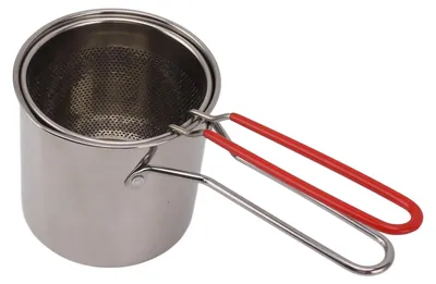 Produktbild von Friteuse – Mini-Bratpfanne aus Edelstahl – Sparsames Design – 3-teiliges Set mit Rost – Langlebiges Material – Geeignet für Tempura – ...