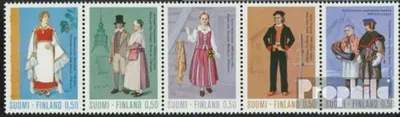 Produktbild von Briefmarken Finnland 1972 Mi 710-714 Fünferstreifen (kompl.Ausg.) gestempelt Trachten