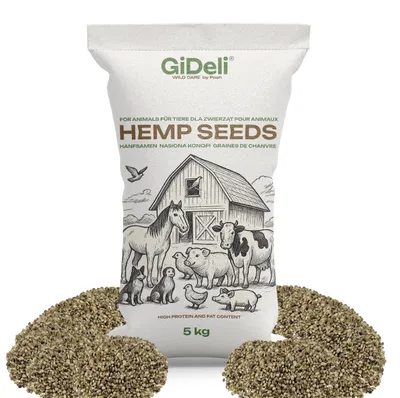 Produktbild von Hanfsamen 5kg Ungeschält Protein Vogelfutter Wildvögel Pferde Geflügel GiDeli