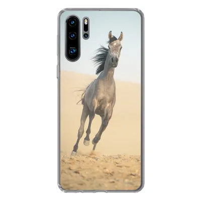 Produktbild von MuchoWow® Handyhülle Schutzhülle Hülle für Huawei P30 Pro Pferd - Sand - Wüste Silikon Softcase Handy Hülle - Schutzdeckel