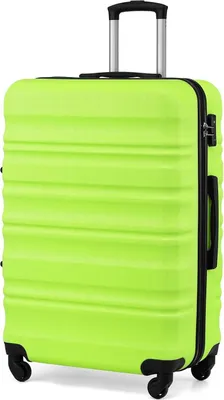 Image de COOLIFE Valise rigide Trolley valise à roulettes Valise de voyage serrure TSA 4 roulettes bleu marron