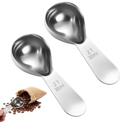Kaffeelöffel aus Edelstahl, 2 Stück, 30 ml, kurzer Stiel