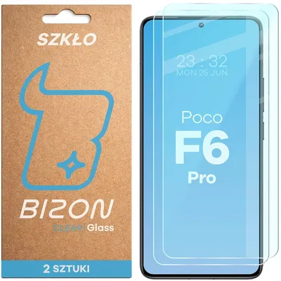 Produktbild von Gehärtetes Glas für Xiaomi POCO F6 Pro, Bizon Glass Clear Duo, 2 Stück