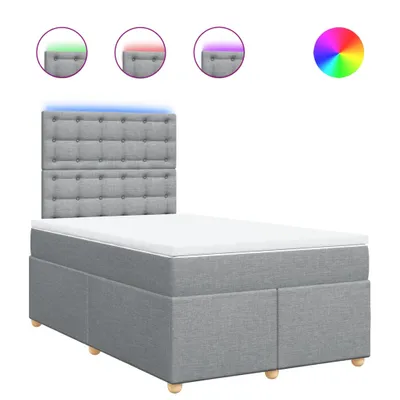 Produktbild von vidaXL Boxspringbett mit Matratze Hellgrau 120x190 cm Stoff