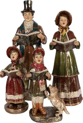 Produktbild von Clayre & Eef Weihnachtsdekorationsfigur Krippe 34/31/21/20 cm Rot Kunststoff