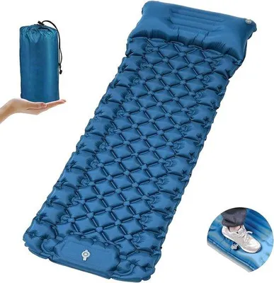 Produktbild von Famanu Camping Schlafmatte selbstaufblasend - Blau, leicht und tragbar