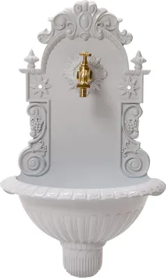 Produktbild von Waschbecken Wein Wandbrunnen Garten Aluminium Becken Brunnen antik Stil weiss