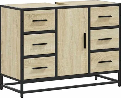 Immagine prodotto di vidaXL Mobile base lavabo rovere Sonoma 80x33x60 cm materiale legno