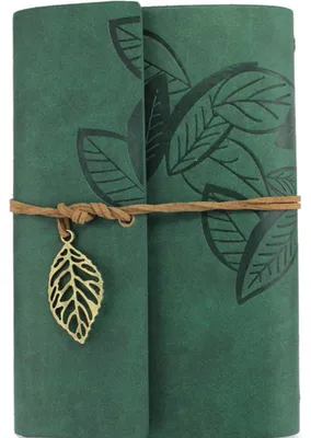 Produktbild von TRANKIELO® – Notizbuch aus Kunstleder, Format A5 – Nachfüllbar und im Vintage-Stil – Dunkelgrün – Perfekt als Reisetagebuch